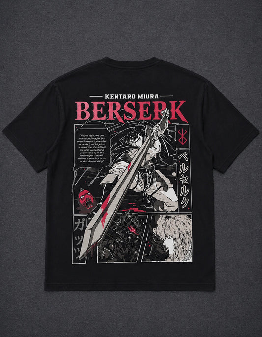BERSERK Oversized Graphic Tee – Black