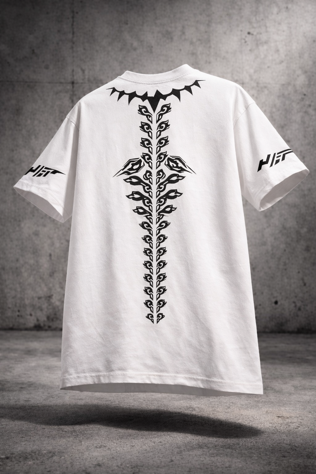 Tribal Spine Graphic White Oversized T-Shirt | Streetwear Edition