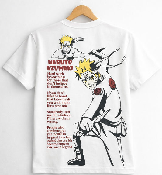 Naruto Uzumaki Anime Oversized T-Shirt – Orange Graphic Back Print | Streetwear Drop Shoulder Tee