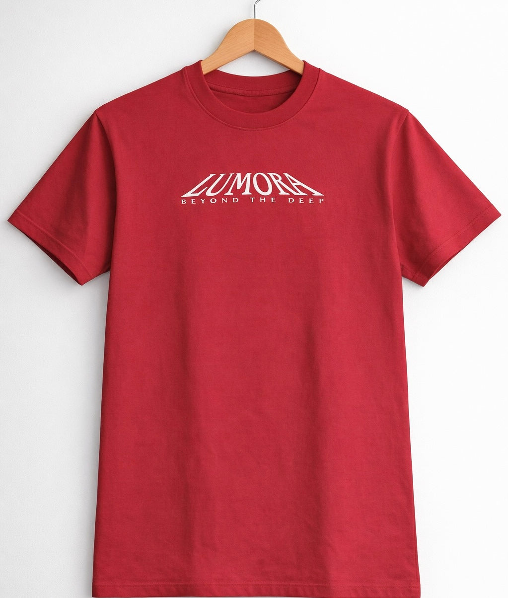 LUMORA “Beyond The Deep” Oversized T-Shirt – Red Whale Graphic Back Print | Premium Streetwear Tee
