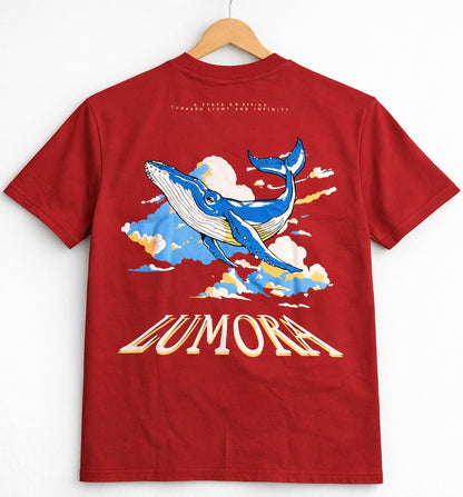 LUMORA “Beyond The Deep” Oversized T-Shirt – Red Whale Graphic Back Print | Premium Streetwear Tee