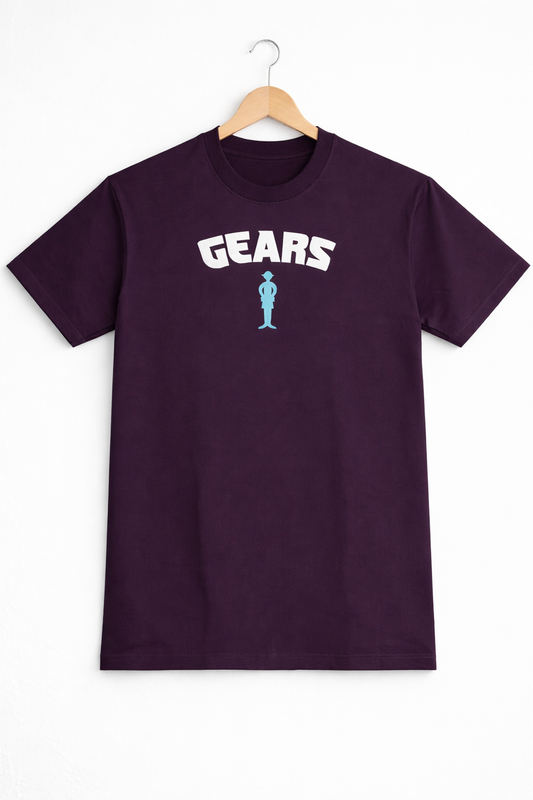 One Piece Luffy Gear Oversized T-Shirt – Purple Anime Graphic Back Print | Streetwear Drop Shoulder Tee