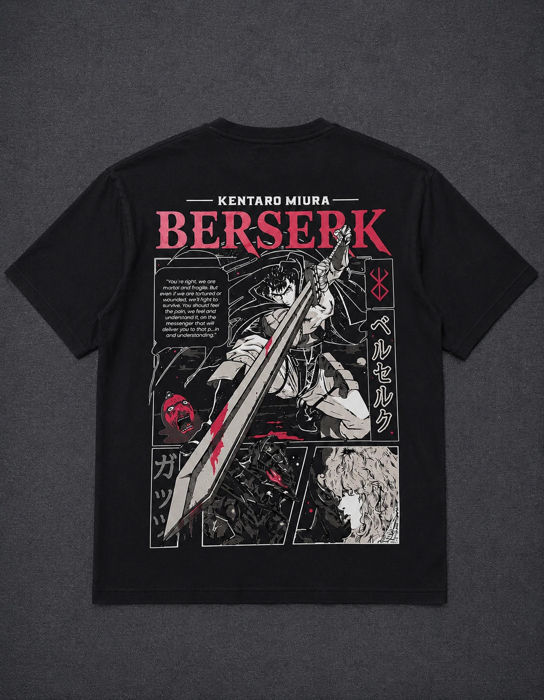 BERSERK Oversized Graphic Tee – Black