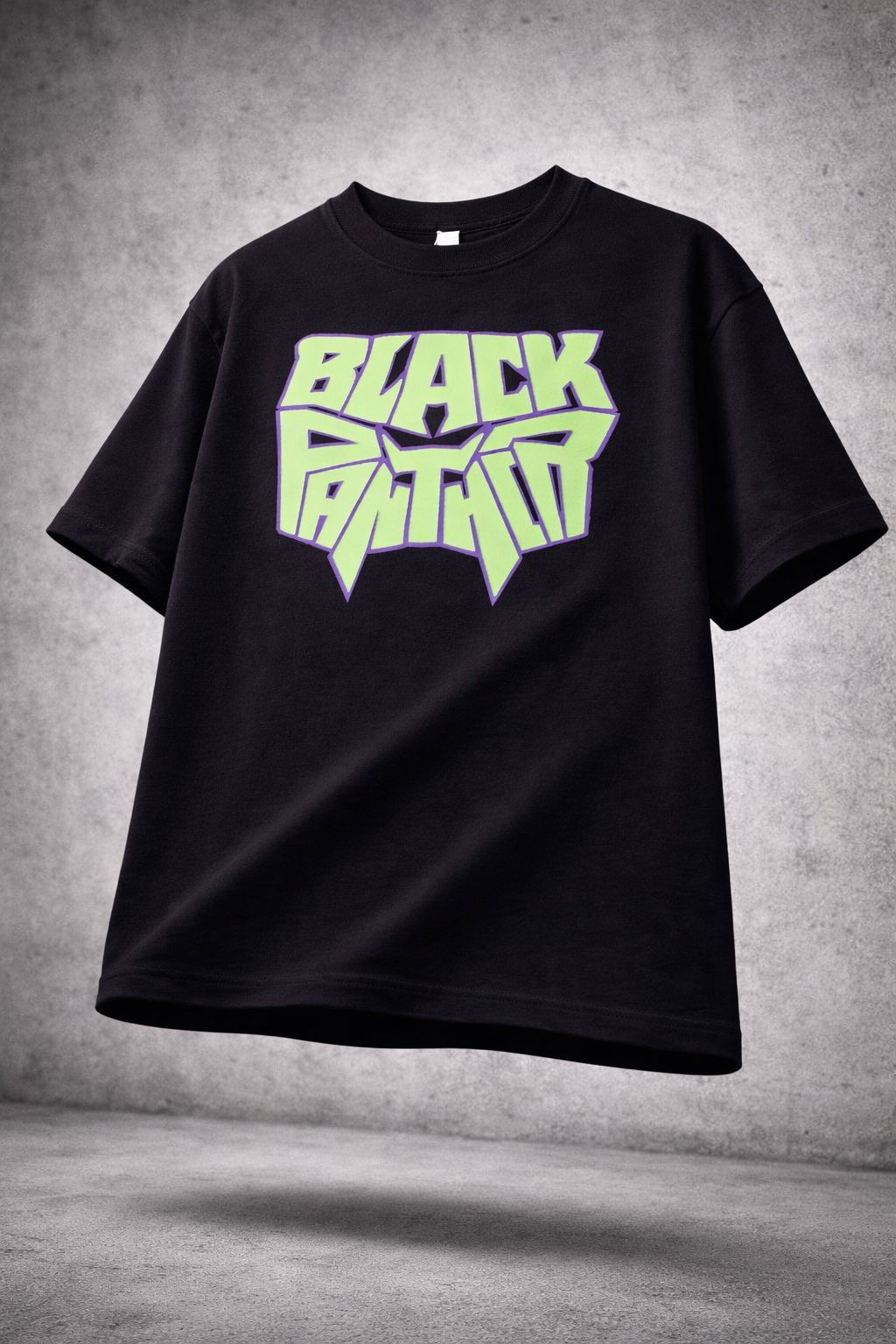 Black Panther Neon Graphic Oversized T-Shirt | Streetwear Edition